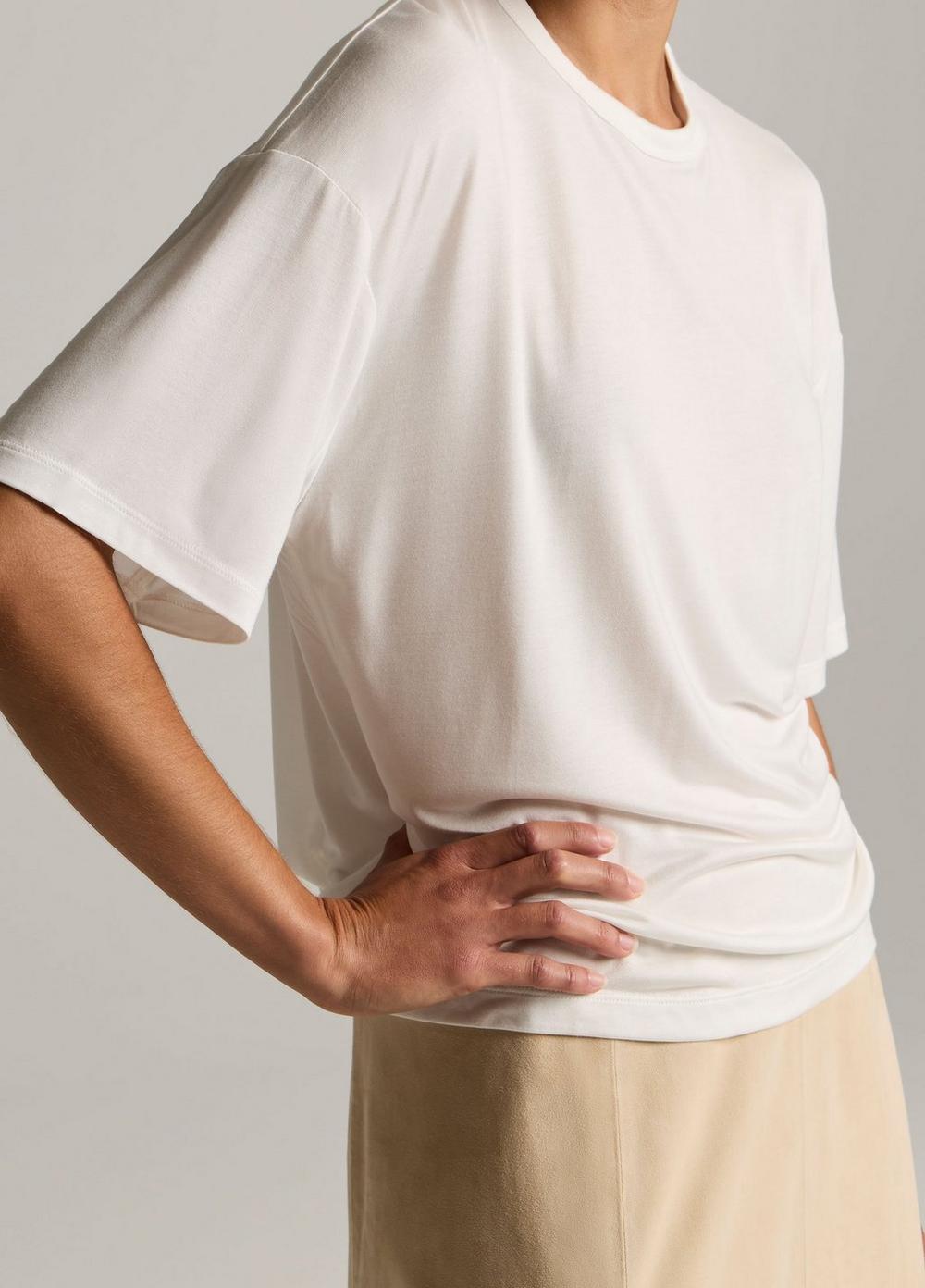 Vince Modal-Silk Relaxed T-Shirt - Short Sleeve