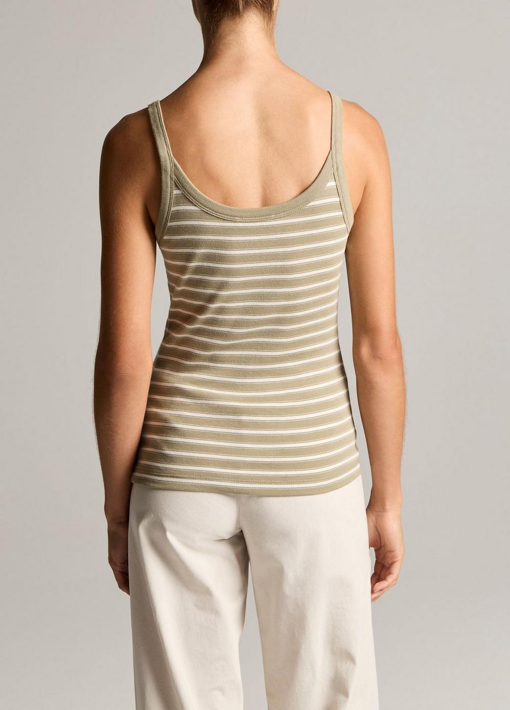 Vince Striped Pima Cotton-Blend Camisole - Tank Tops