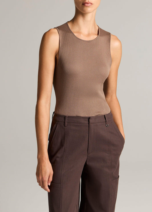 Vince Ribbed Pima Cotton Shell - Tank Tops