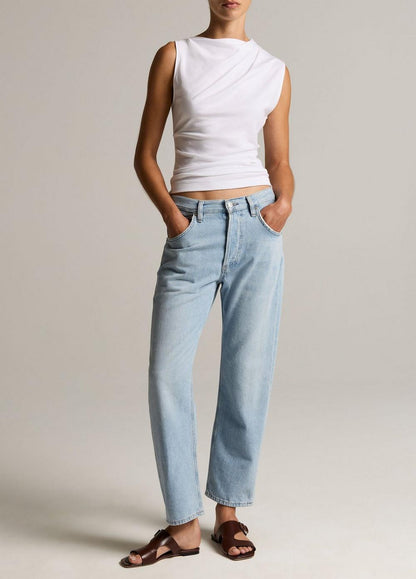 Vince Pima Cotton Draped Sleeveless Top - Tank Tops