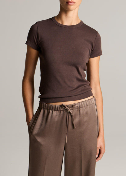 Vince Pima Cotton-Blend '90s Shrunken T-Shirt - Short Sleeve