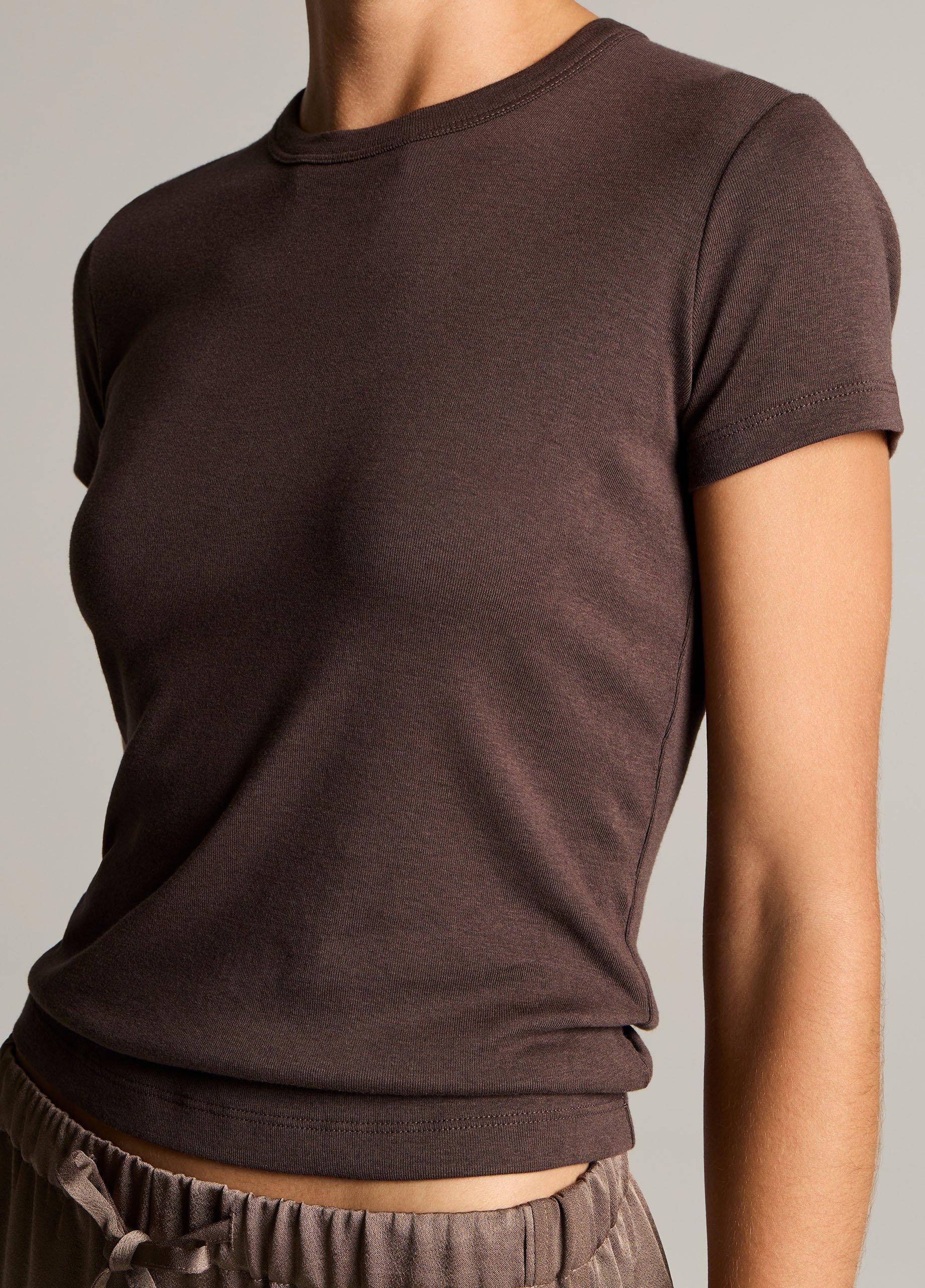 Vince Pima Cotton-Blend '90s Shrunken T-Shirt - Short Sleeve
