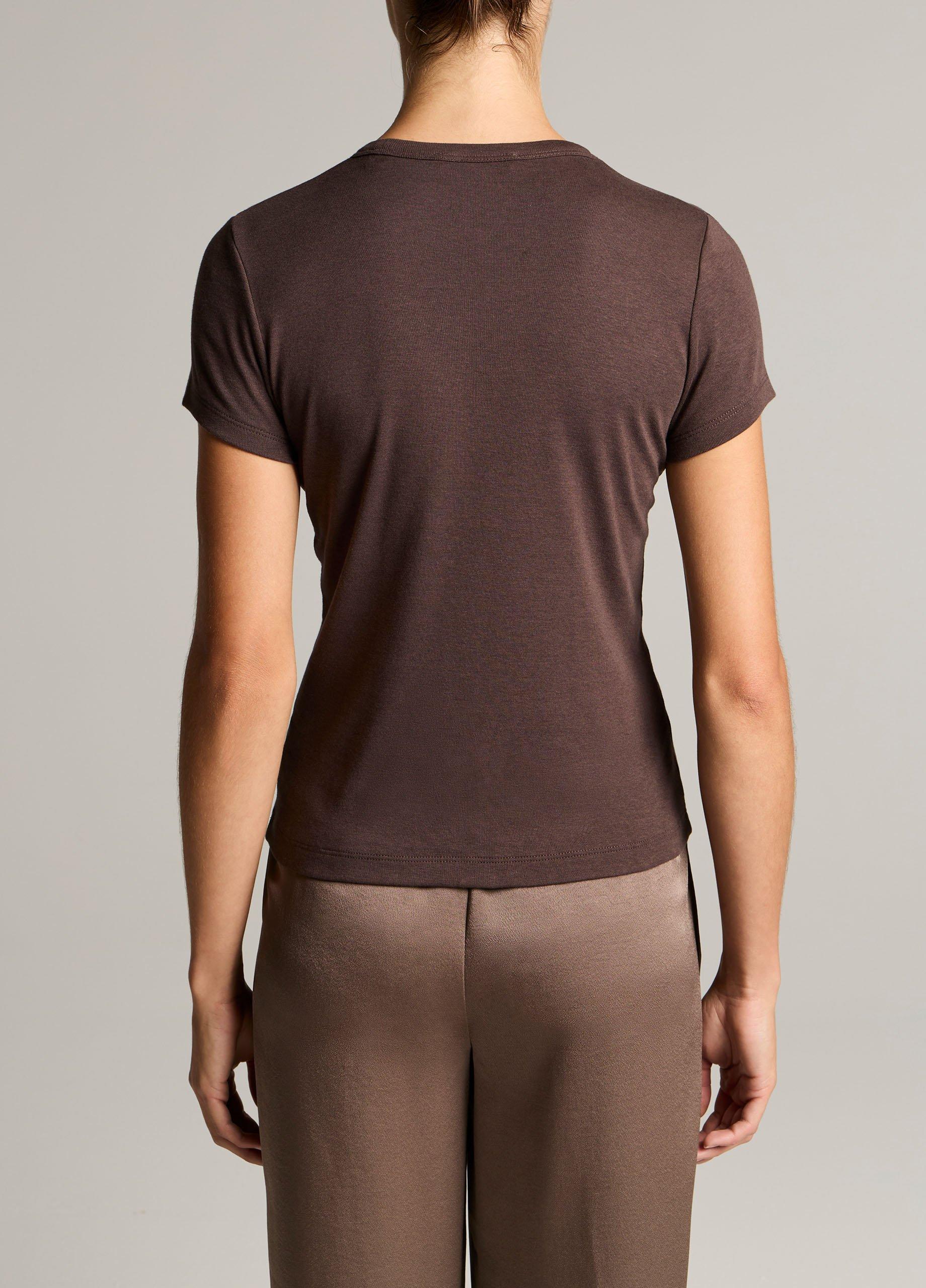 Vince Pima Cotton-Blend '90s Shrunken T-Shirt - Short Sleeve