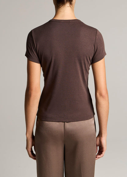 Vince Pima Cotton-Blend '90s Shrunken T-Shirt - Short Sleeve