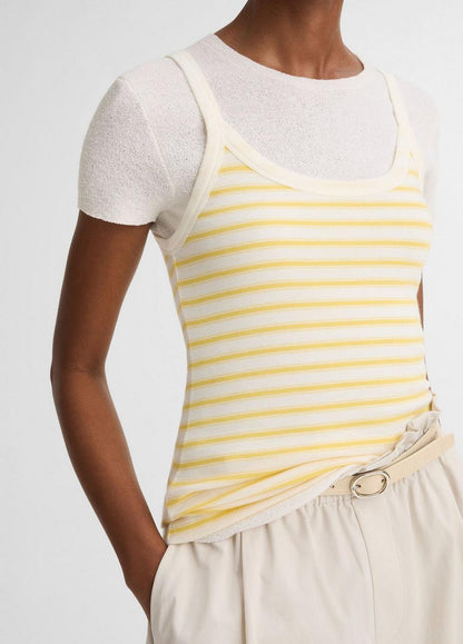 Vince Striped Pima Cotton-Blend Camisole - Tank Tops