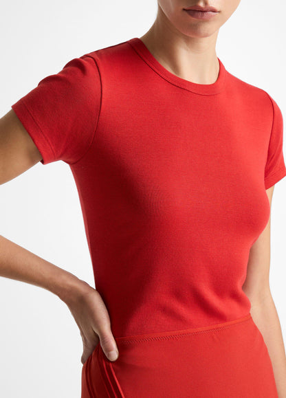 Vince Pima Cotton-Blend '90s Shrunken T-Shirt - Short Sleeve