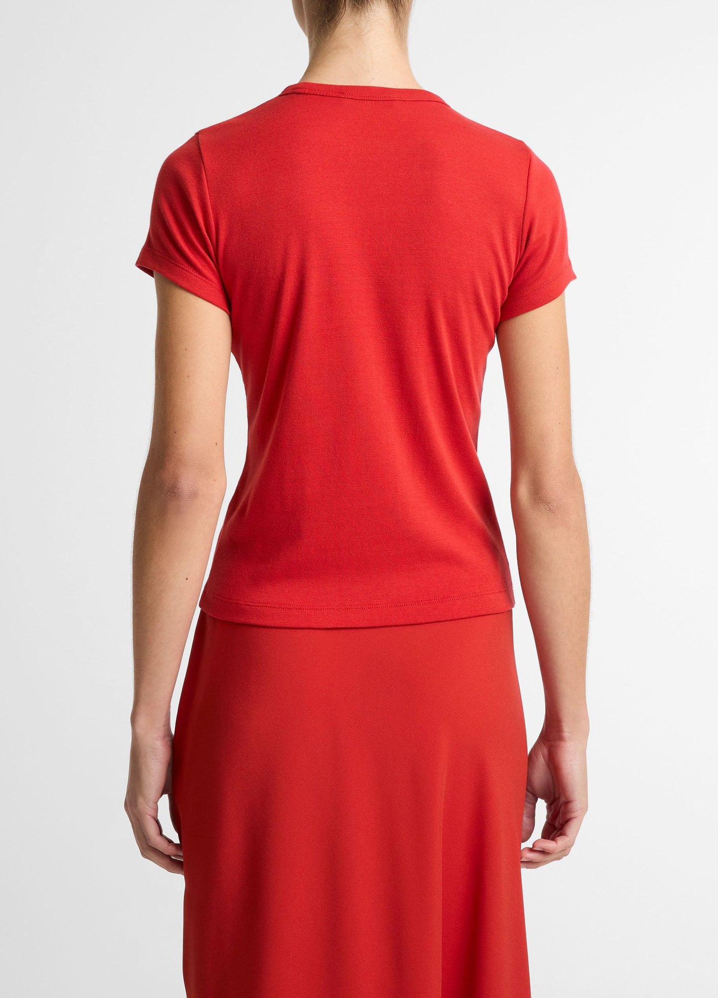 Vince Pima Cotton-Blend '90s Shrunken T-Shirt - Short Sleeve
