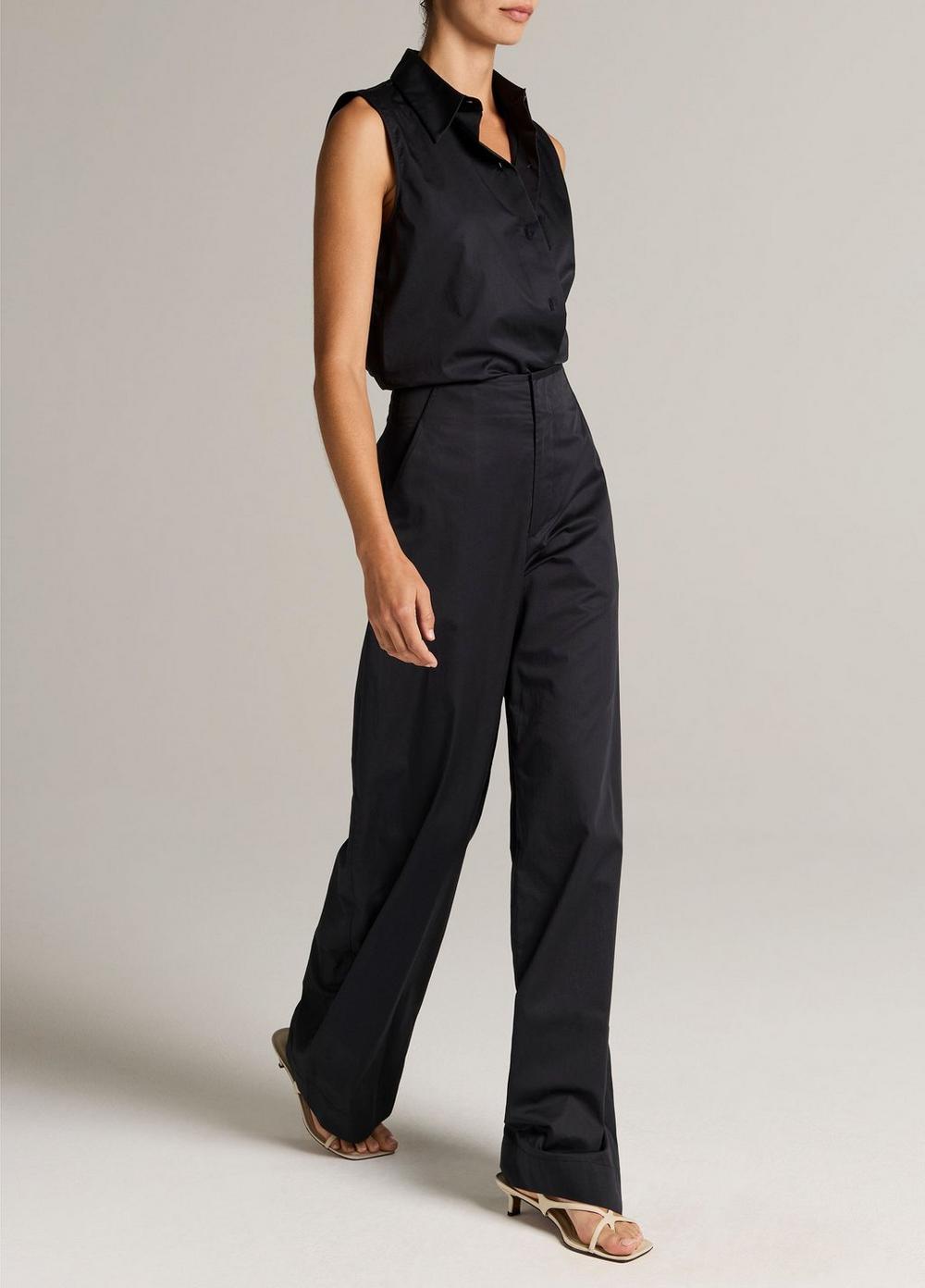 Vince Cotton High-Rise Elastic-Waist Trouser - Trousers