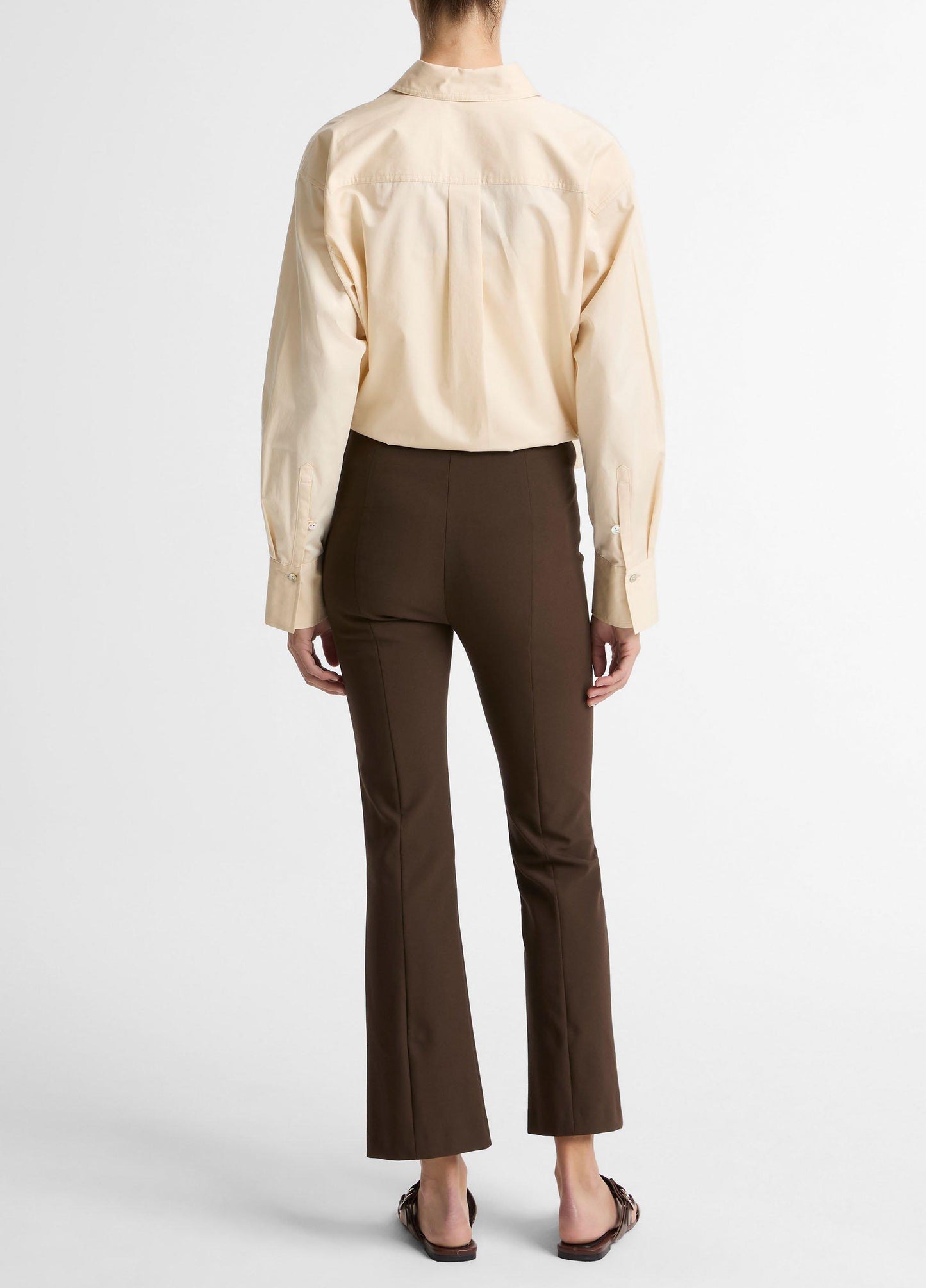 Vince Niki Mid-Rise Pintuck Crop Flare Pant - Trousers