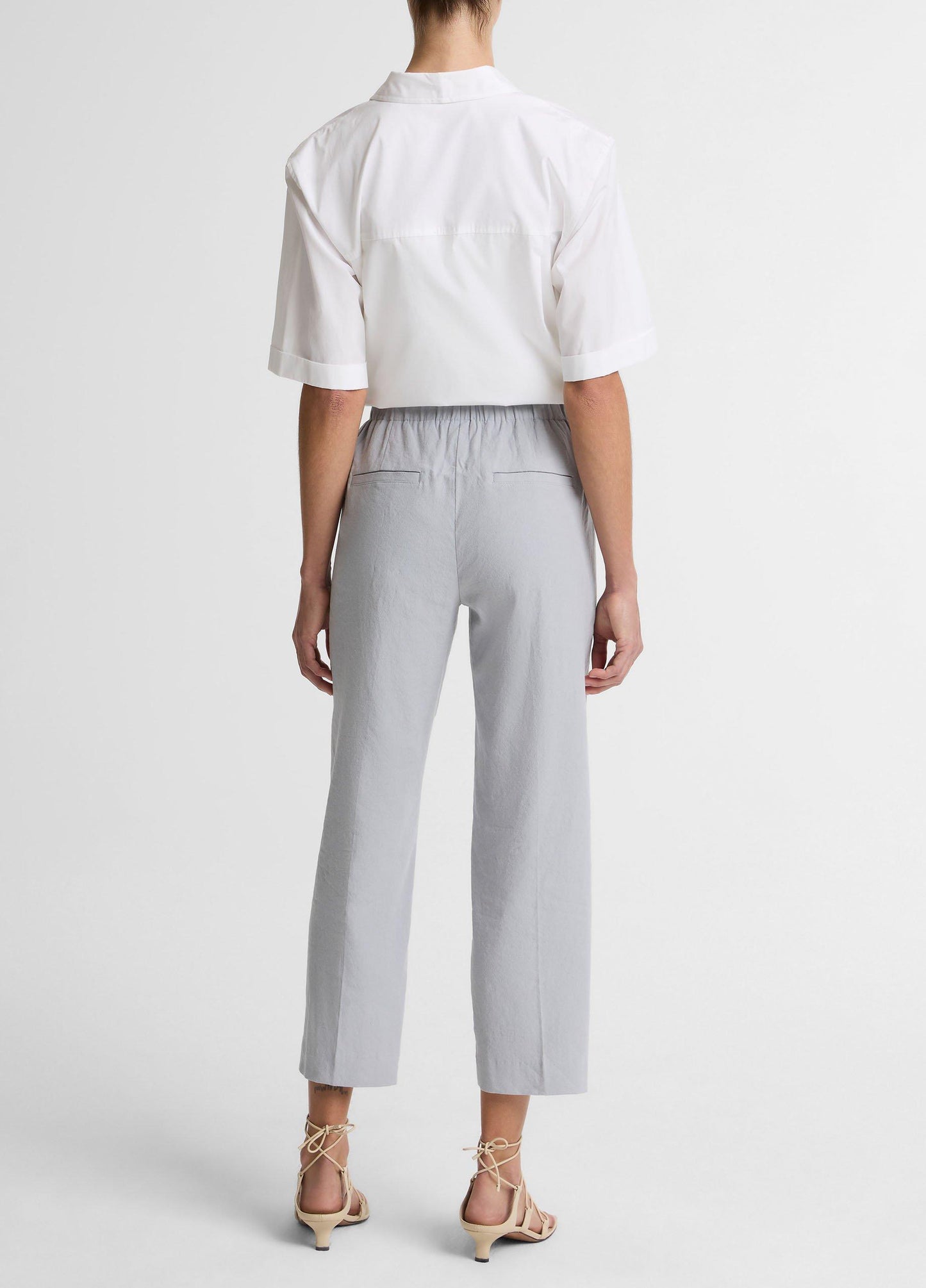 Vince Grace Mid-Rise Linen-Blend Pull-On Pant - Trousers