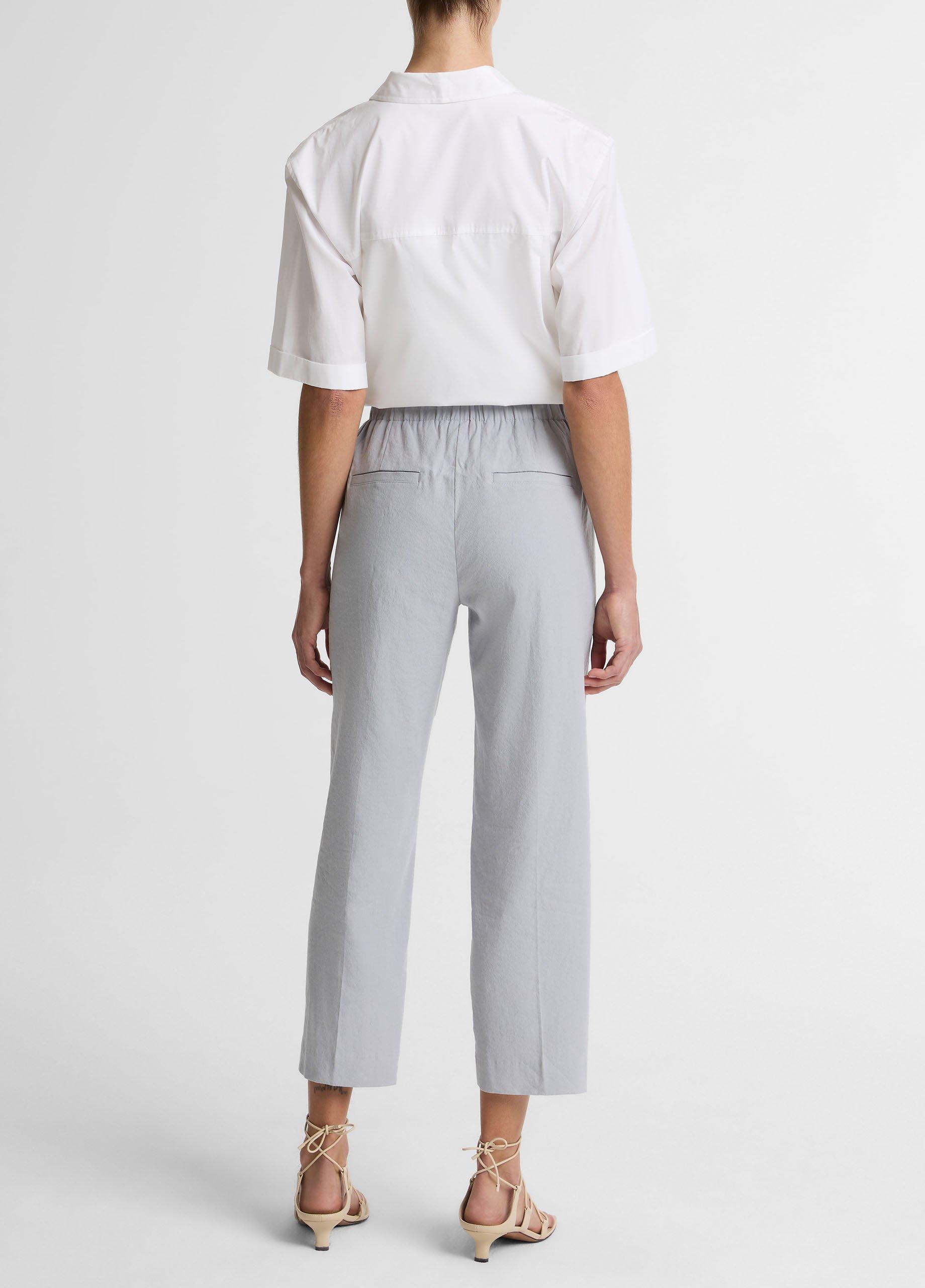 Vince Grace Mid-Rise Linen-Blend Pull-On Pant - Trousers