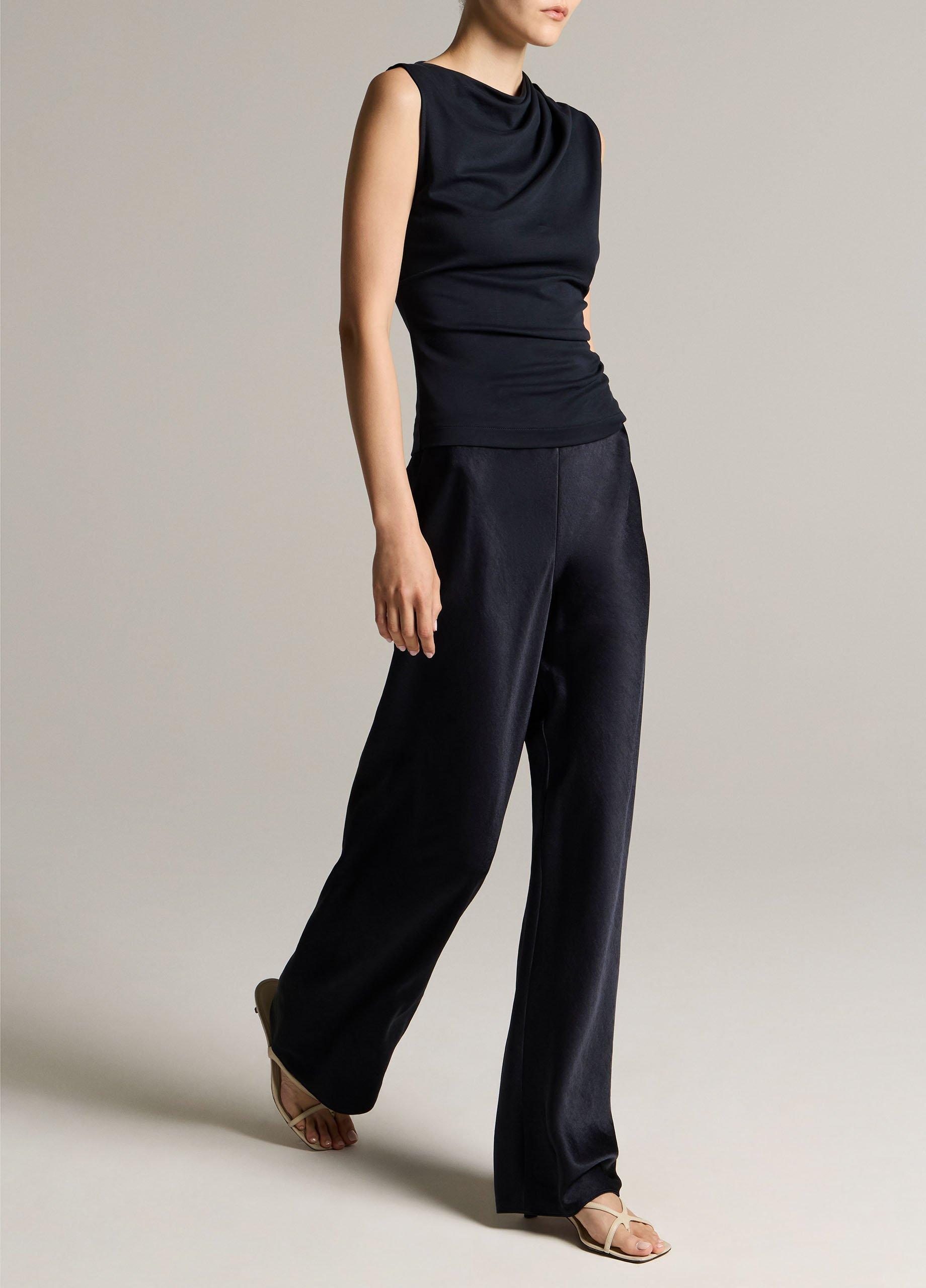 Vince Colette High-Rise Fluid Satin Bias Pant - Trousers