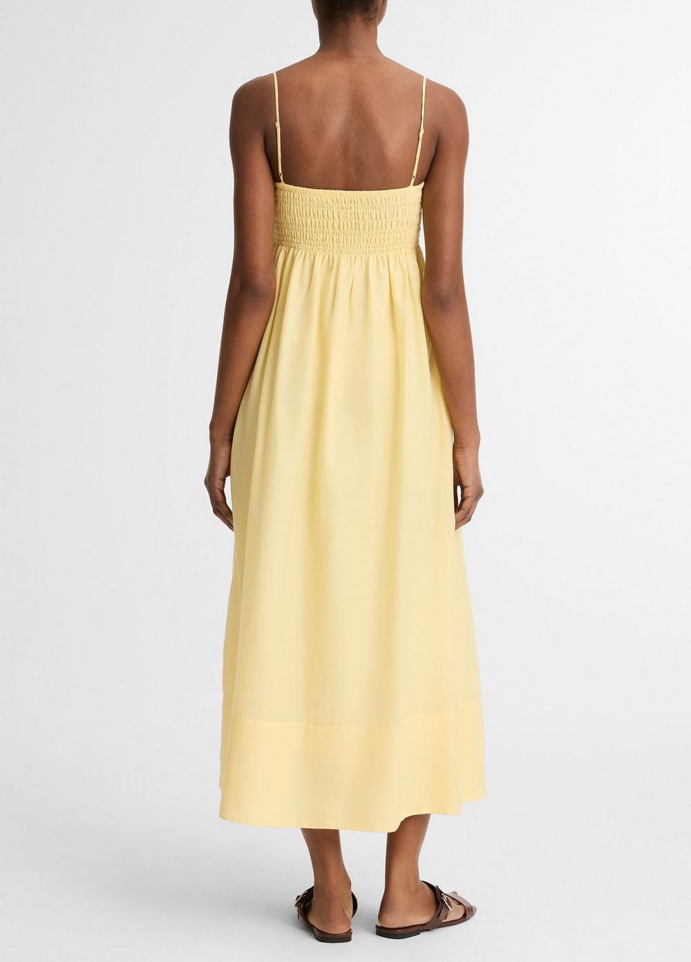 Vince Cotton-Silk Tie Smocked Dress - Dresses