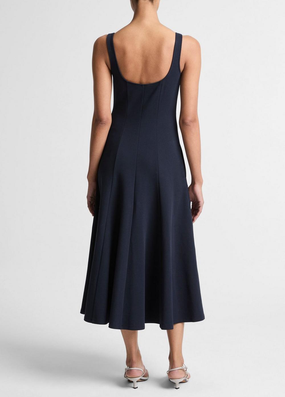 Vince Seamed Cotton-Blend Square-Neck Dress - Dresses