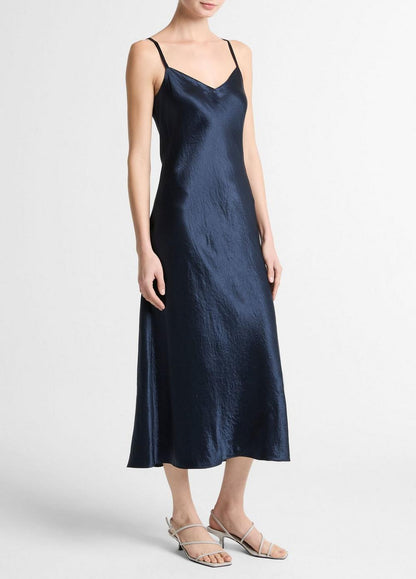 Vince Satin V-Neck Slip Dress - Dresses