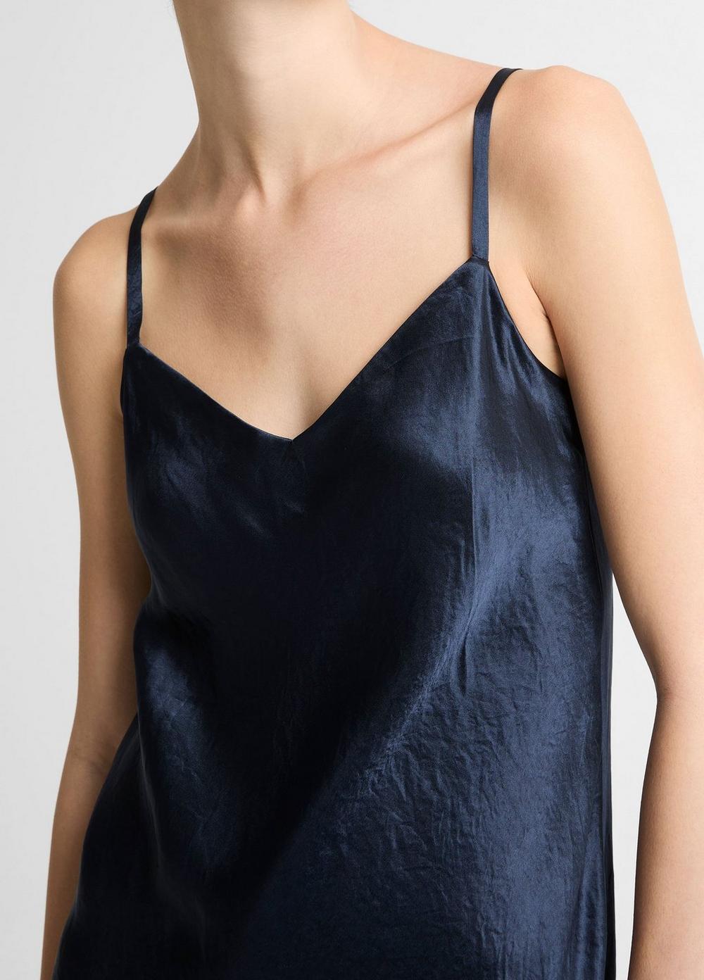 Vince Satin V-Neck Slip Dress - Dresses