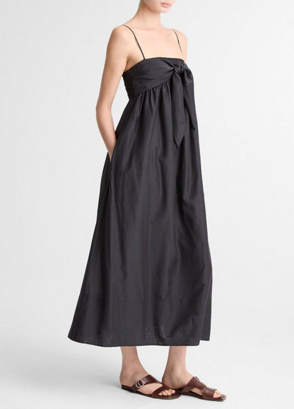 Vince Cotton-Silk Tie Smocked Dress - Dresses