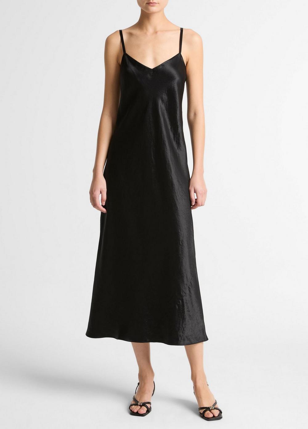 Vince Satin V-Neck Slip Dress - Dresses