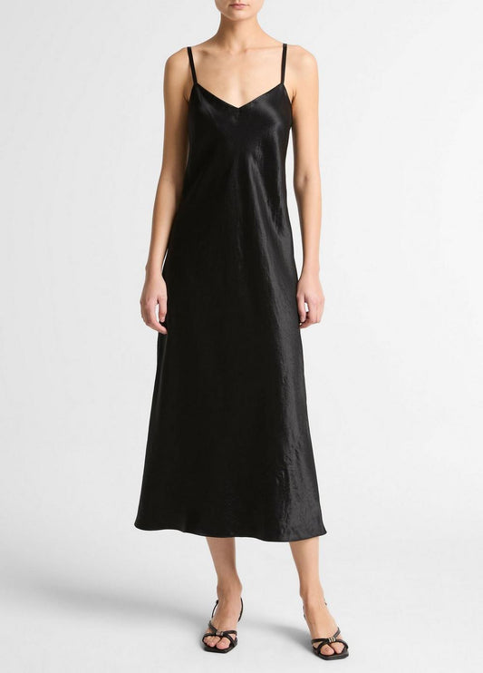 Vince Satin V-Neck Slip Dress - Dresses