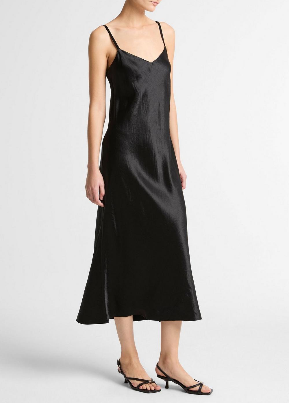 Vince Satin V-Neck Slip Dress - Dresses