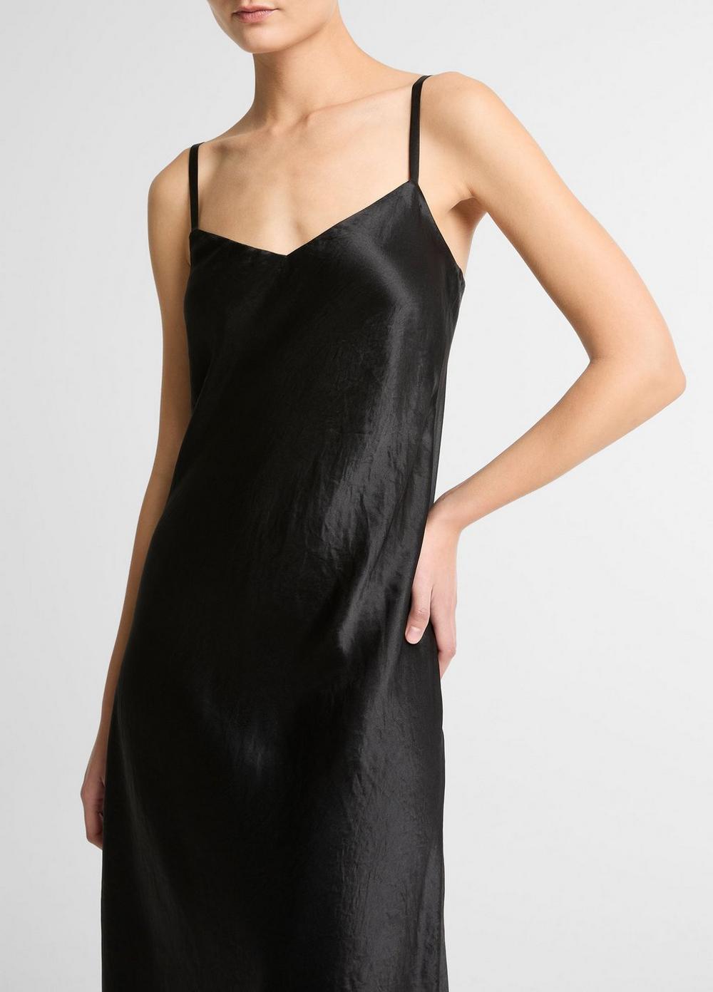 Vince Satin V-Neck Slip Dress - Dresses