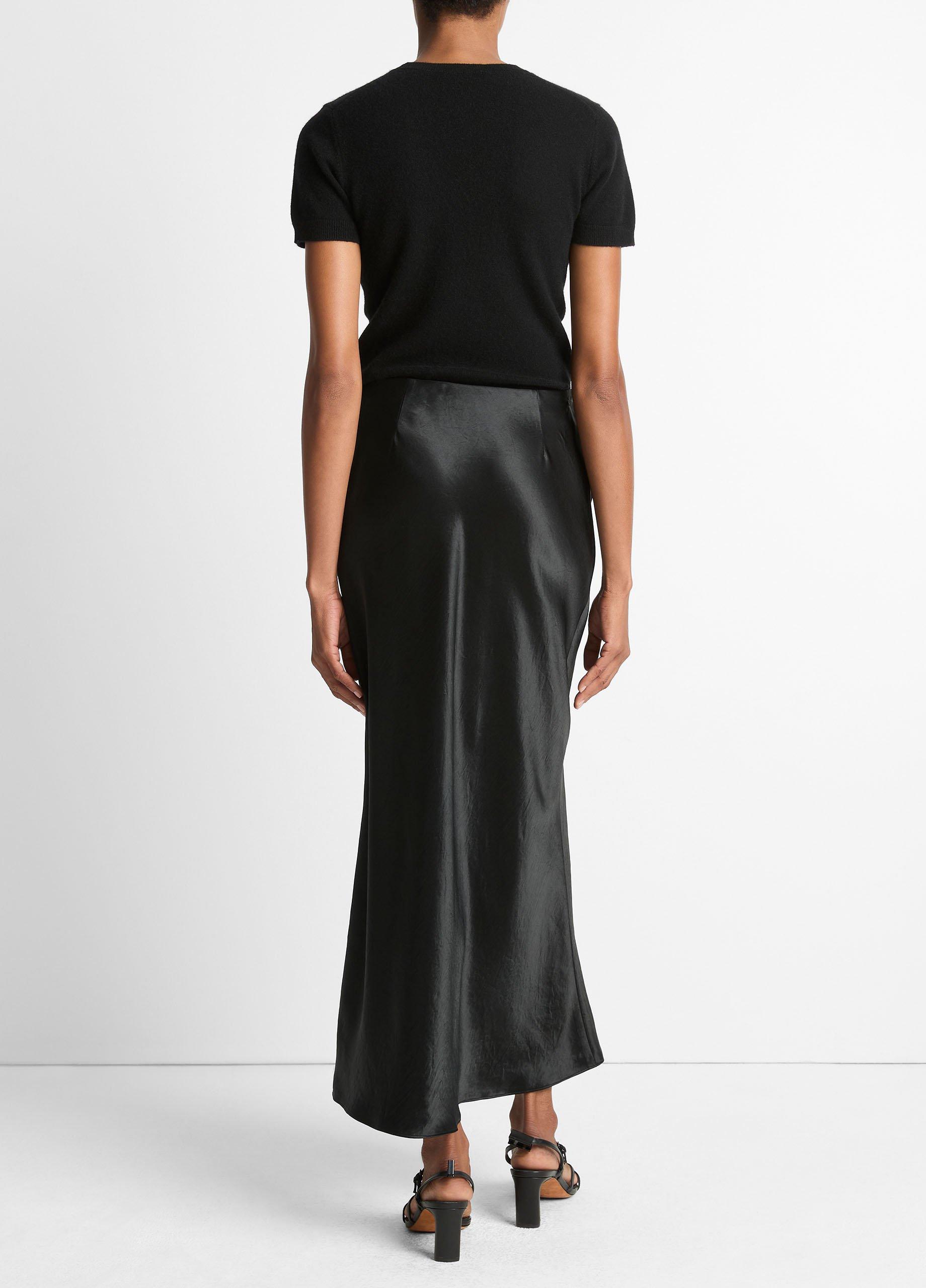 Vince Satin Side-Slit Slip Skirt - Skirts
