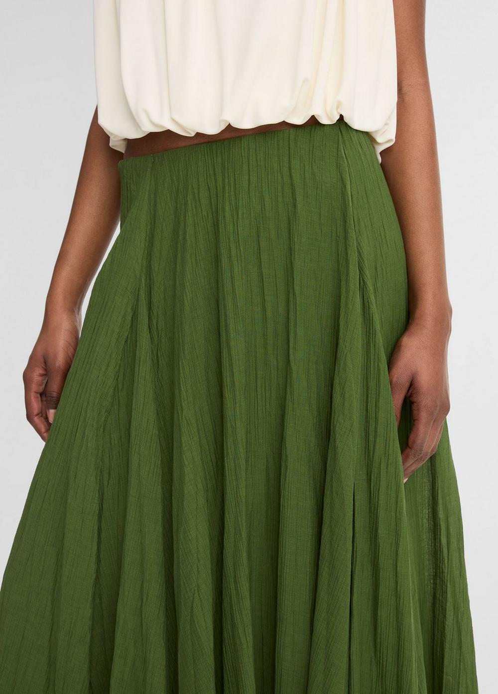 Vince Crinkled Plissé Cotton-Blend Maxi Skirt - Skirts