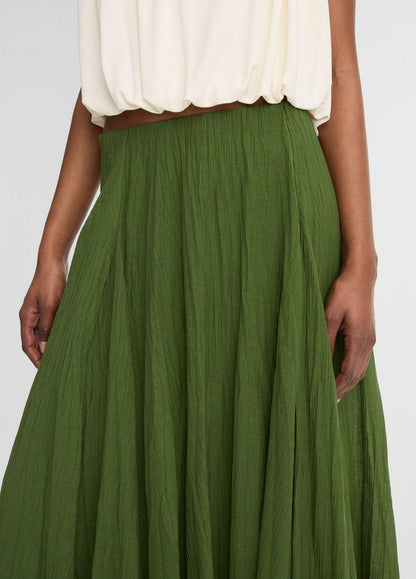 Vince Crinkled Plissé Cotton-Blend Maxi Skirt - Skirts