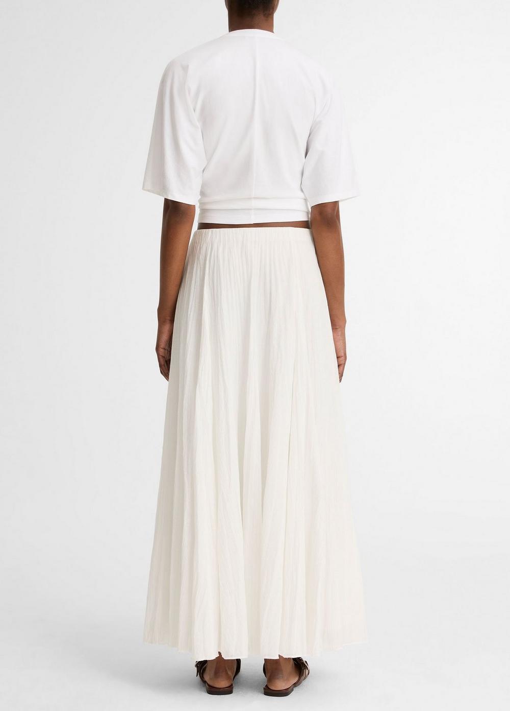 Vince Crinkled Plissé Cotton-Blend Maxi Skirt - Skirts