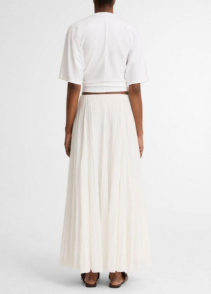 Vince Crinkled Plissé Cotton-Blend Maxi Skirt - Skirts