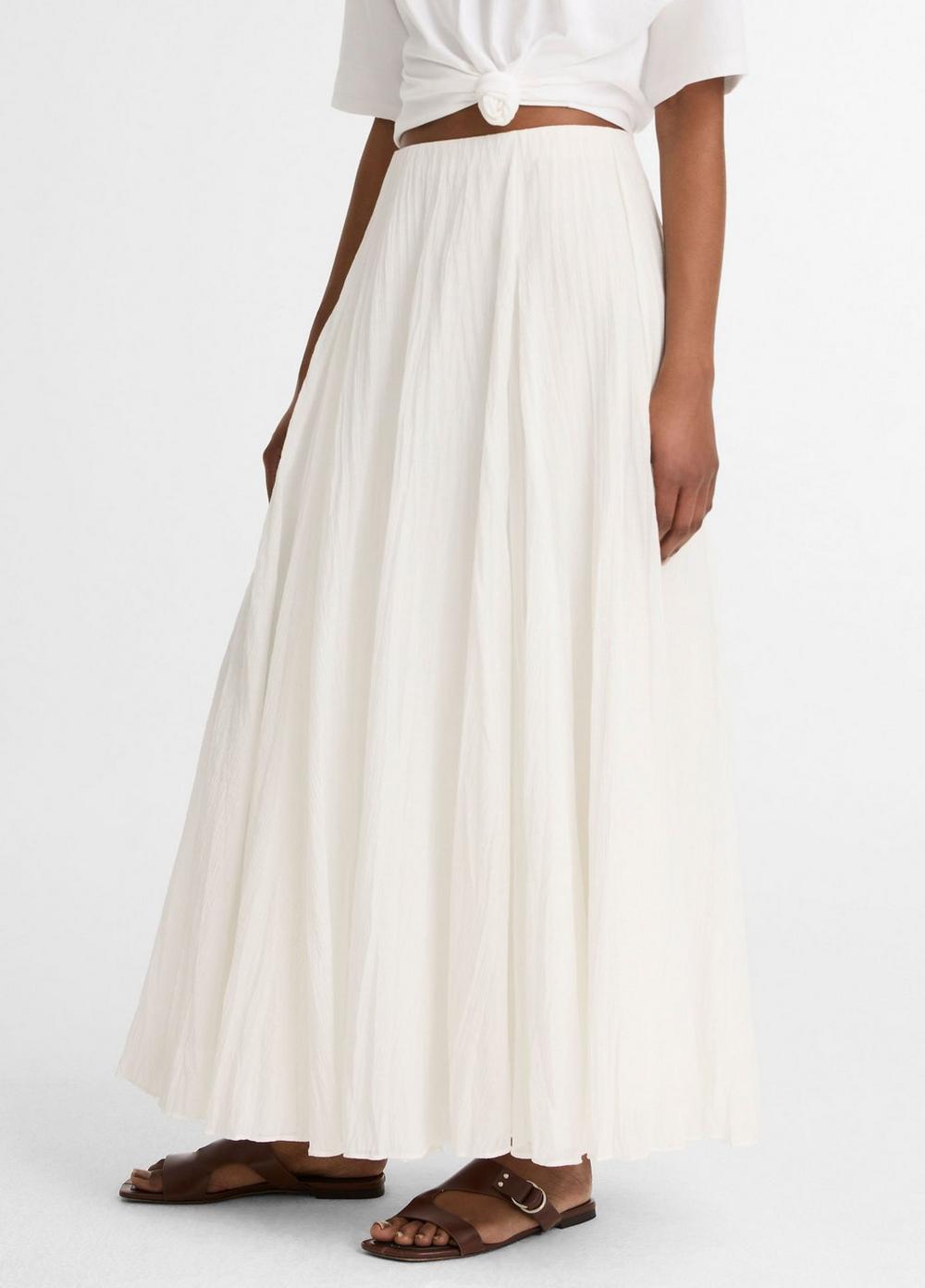 Vince Crinkled Plissé Cotton-Blend Maxi Skirt - Skirts