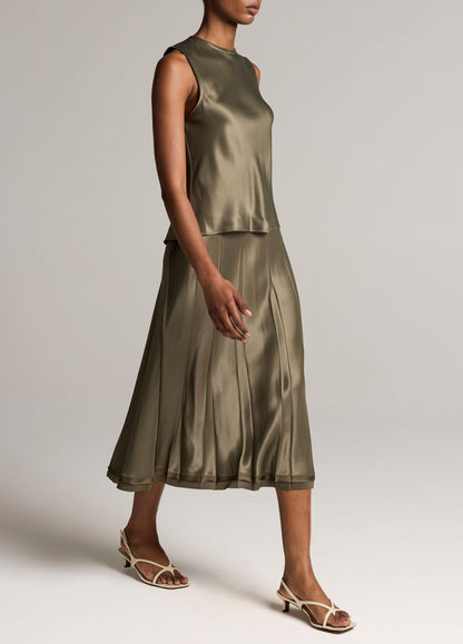 Vince Raw-Edge Satin Skirt - Skirts