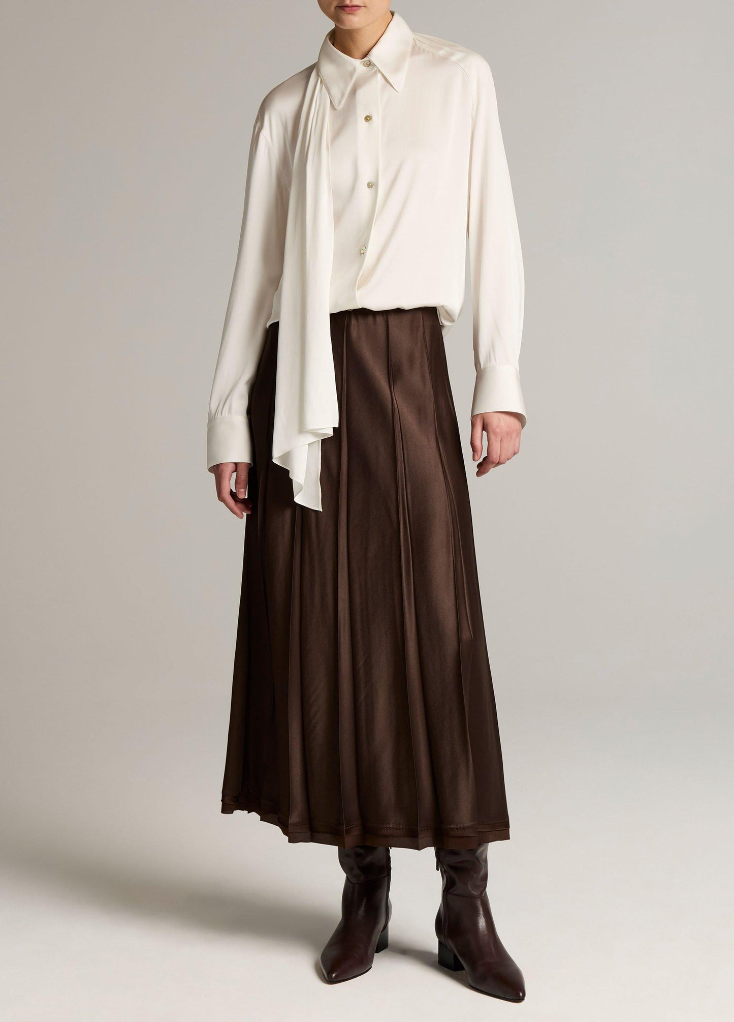 Vince Raw-Edge Satin Skirt - Skirts