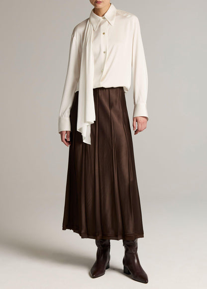 Vince Raw-Edge Satin Skirt - Skirts