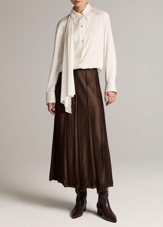 Vince Raw-Edge Satin Skirt - Skirts