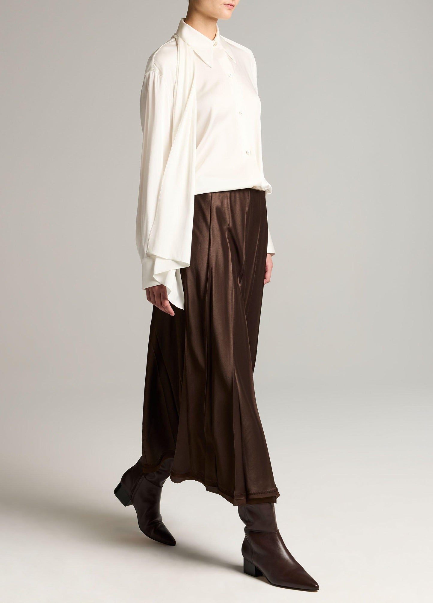 Vince Raw-Edge Satin Skirt - Skirts