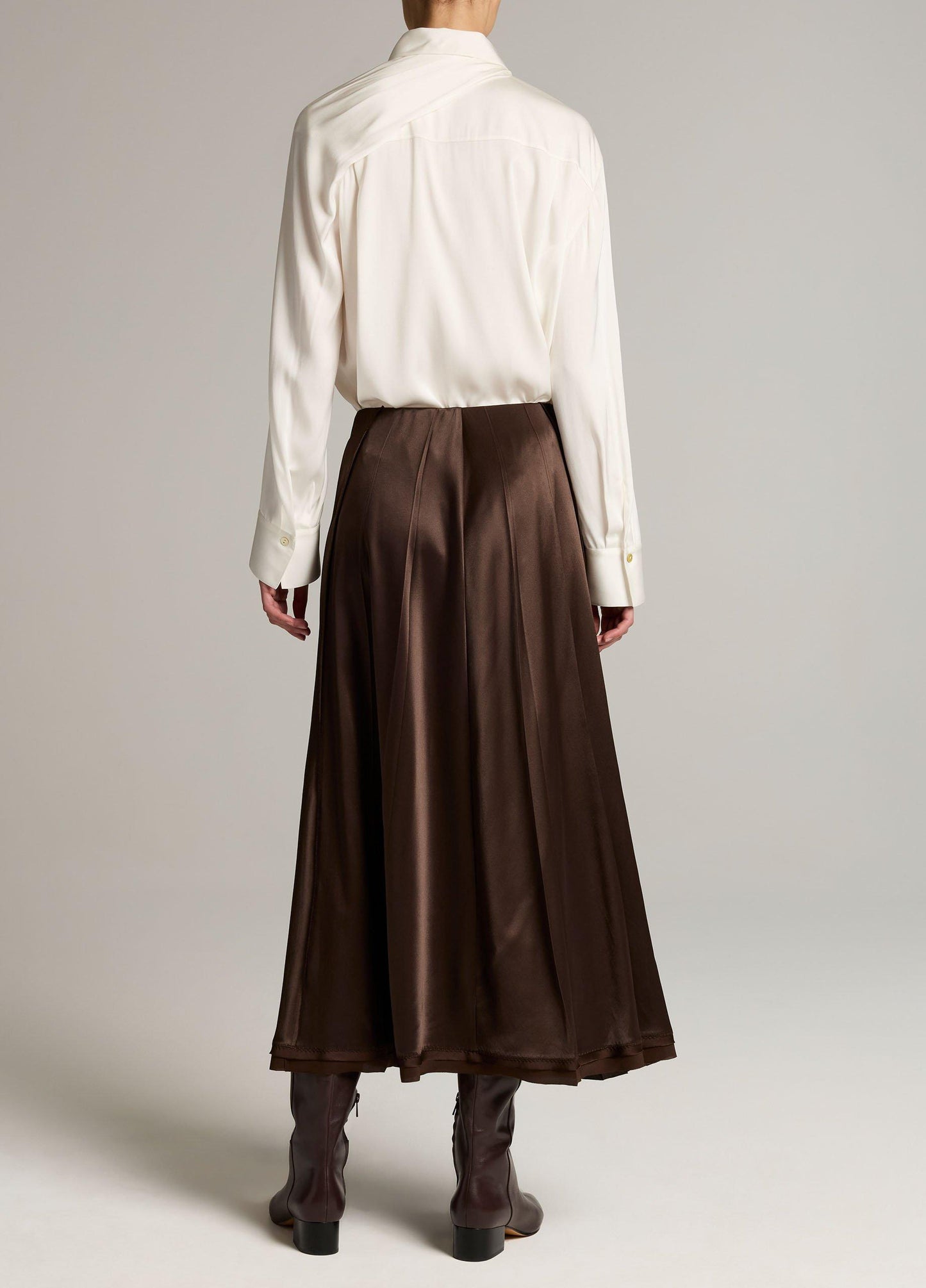 Vince Raw-Edge Satin Skirt - Skirts
