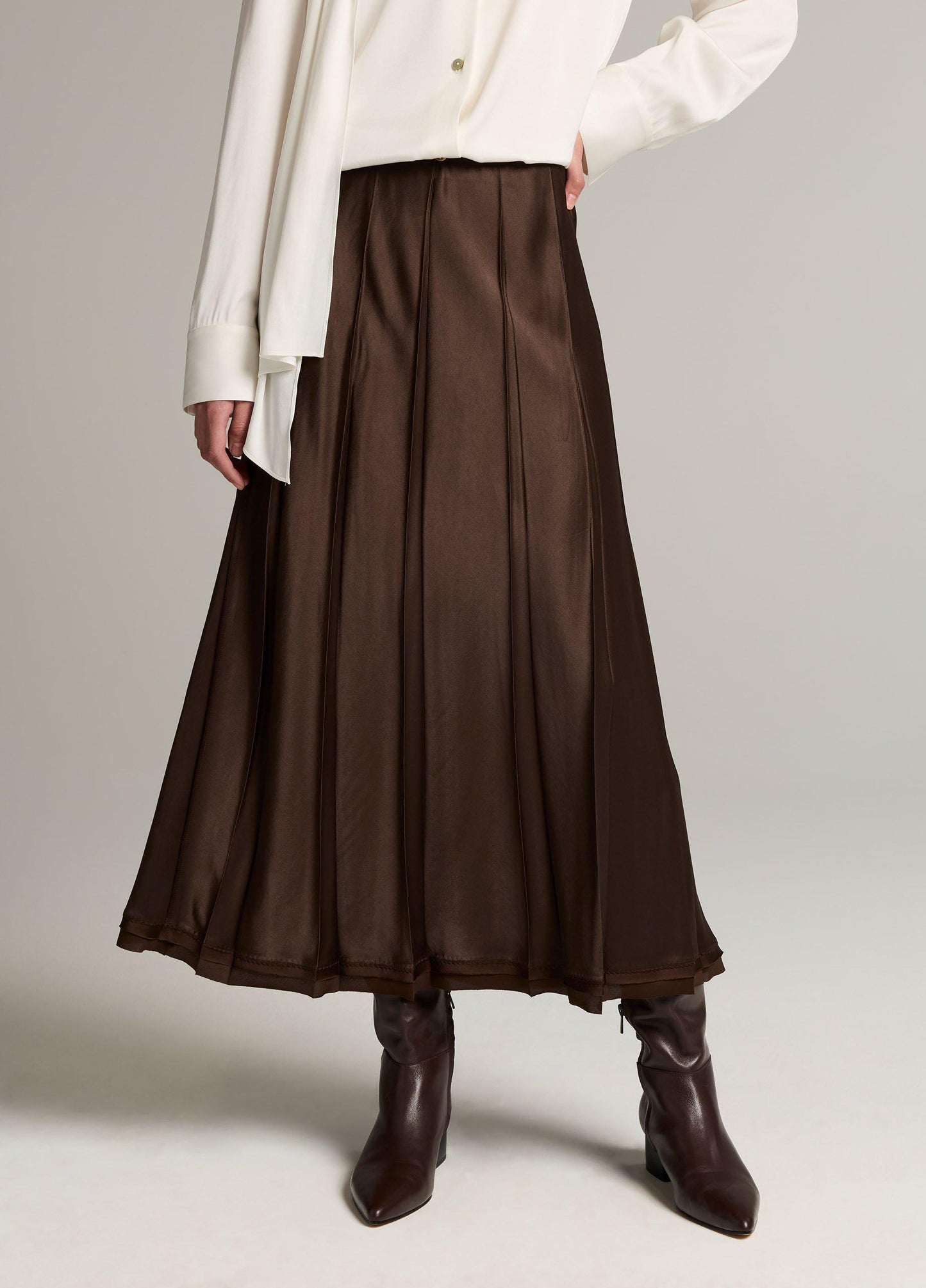 Vince Raw-Edge Satin Skirt - Skirts