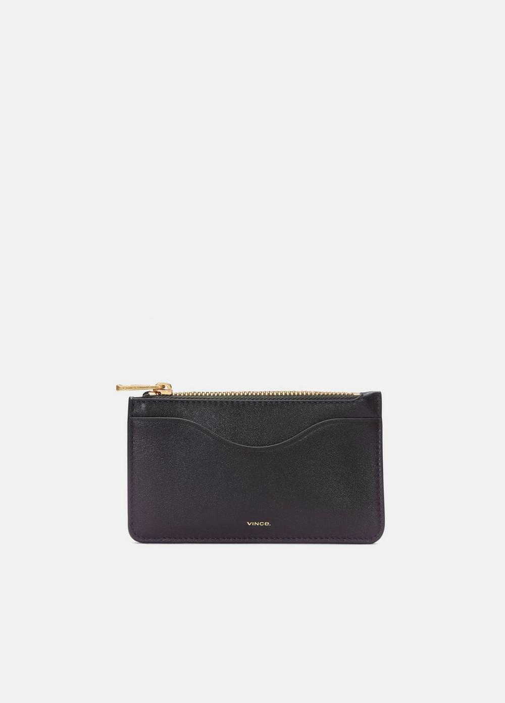 Vince Leather Zip-Top Card Case - Wallets