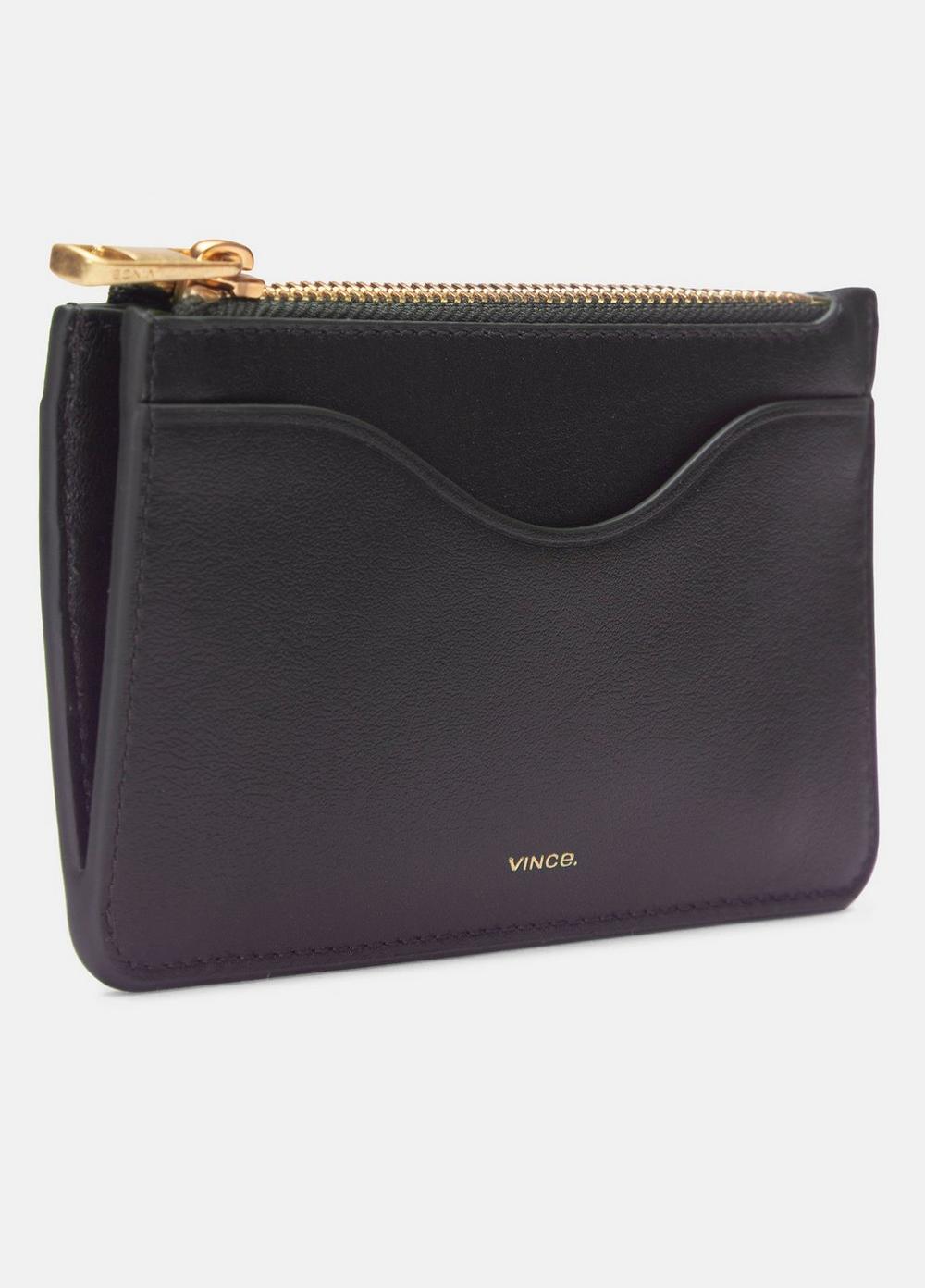 Vince Leather Zip-Top Card Case - Wallets