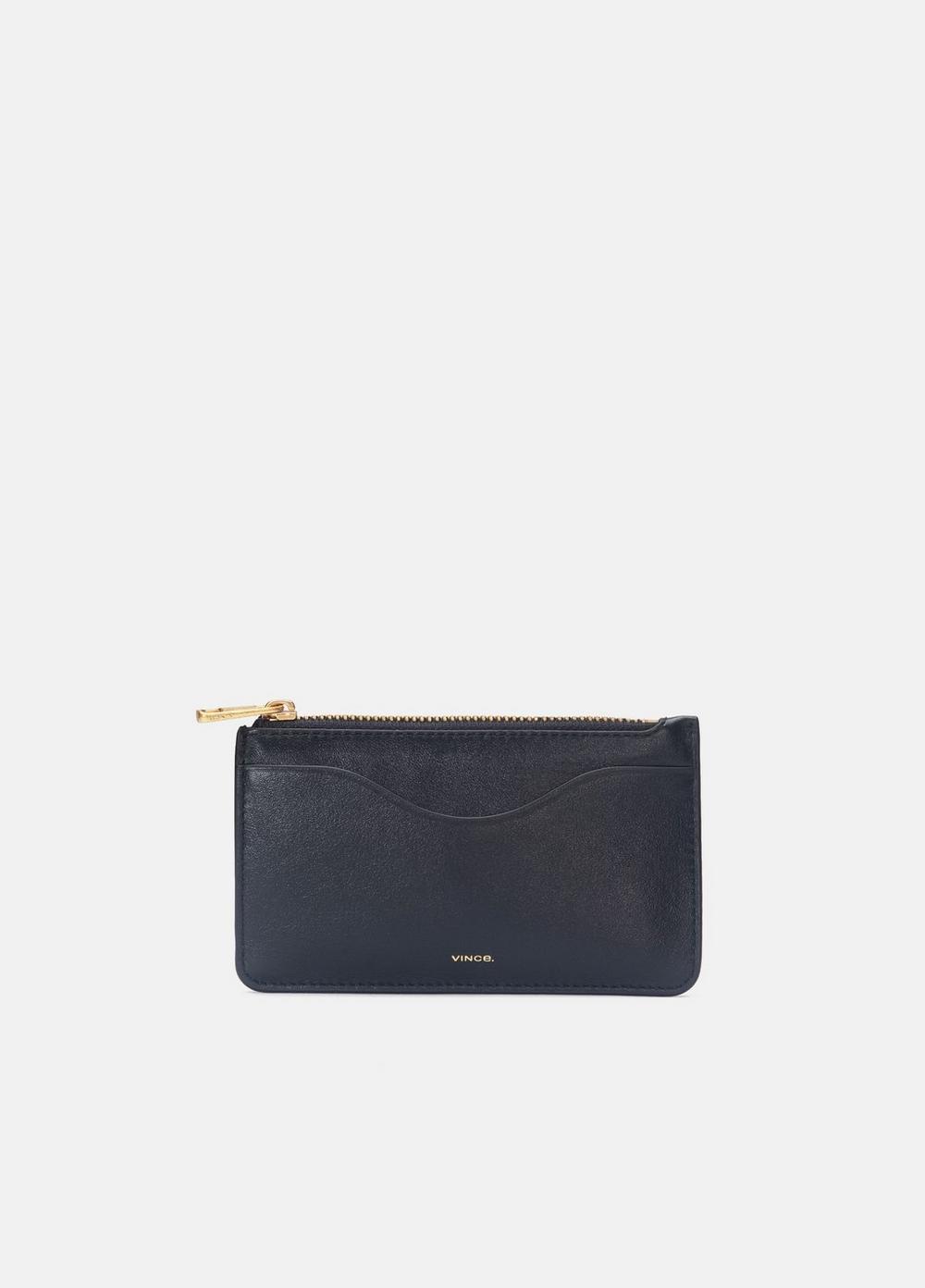 Vince Leather Zip-Top Card Case - Wallets