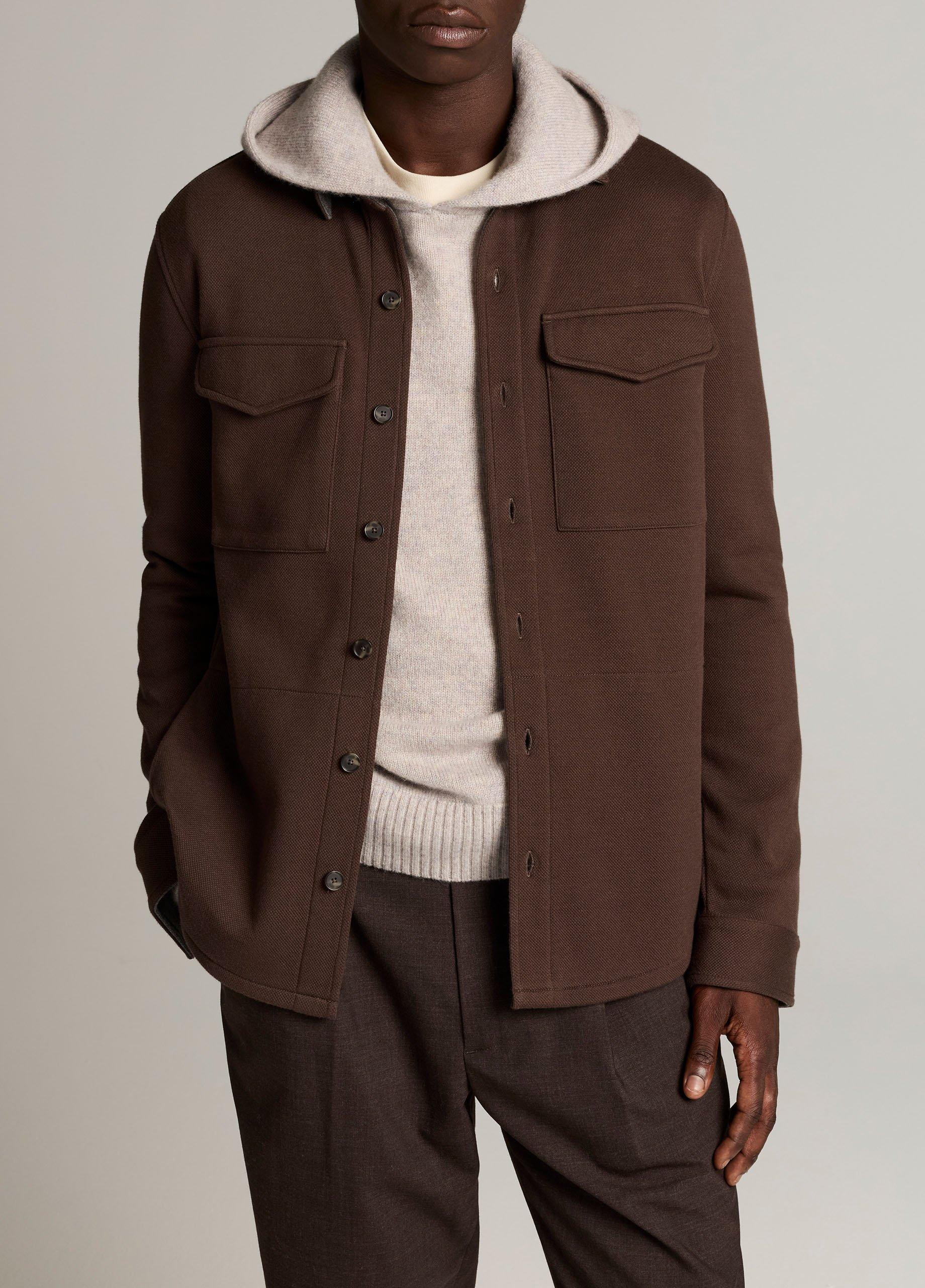 Vince Double-Knit Cotton-Blend Piqué Shirt Jacket - Jackets