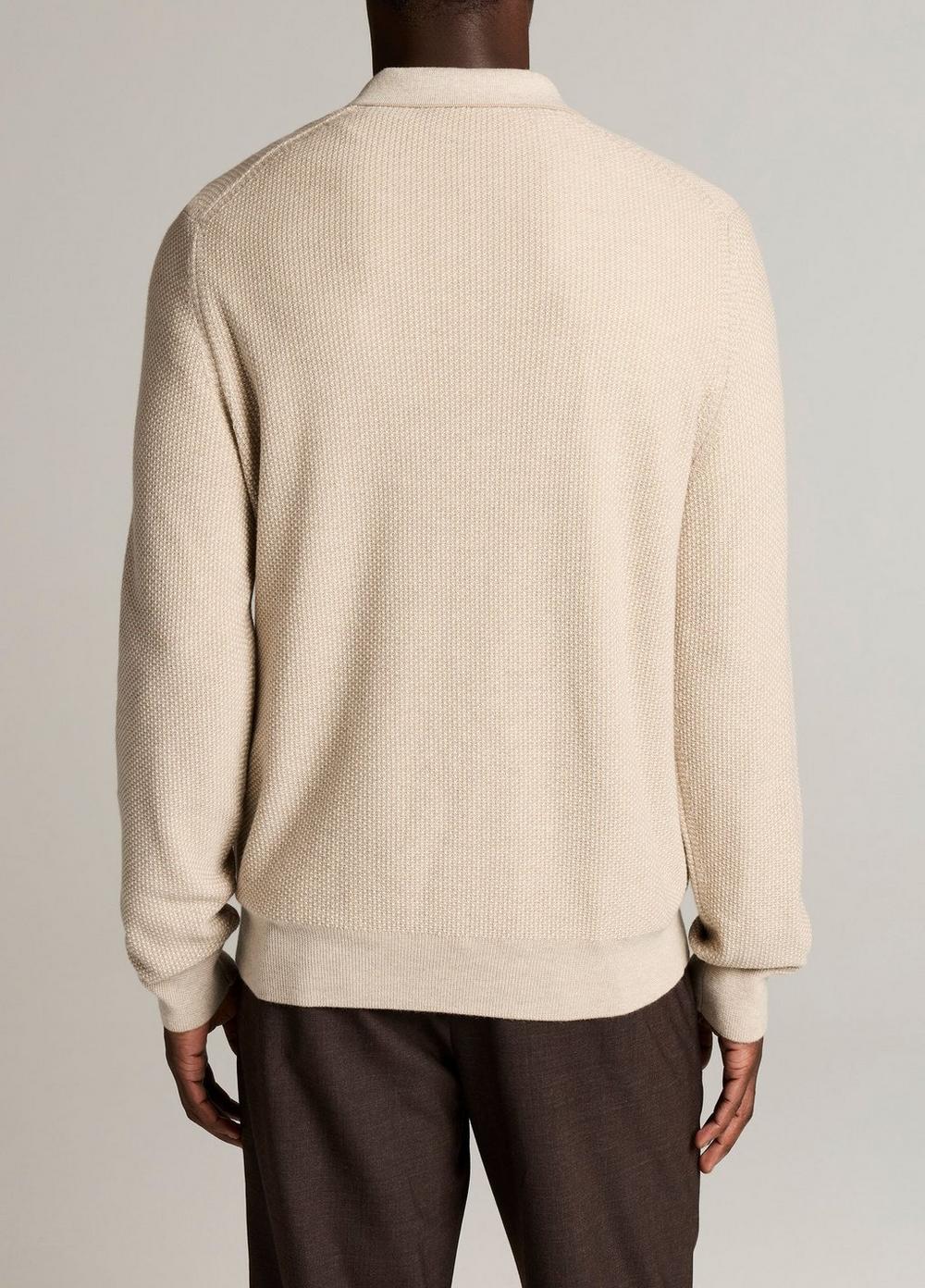 Vince Geo-Jacquard Wool-Blend Zip Polo Sweater - Quarter Zip