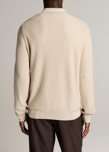 Vince Geo-Jacquard Wool-Blend Zip Polo Sweater - Quarter Zip