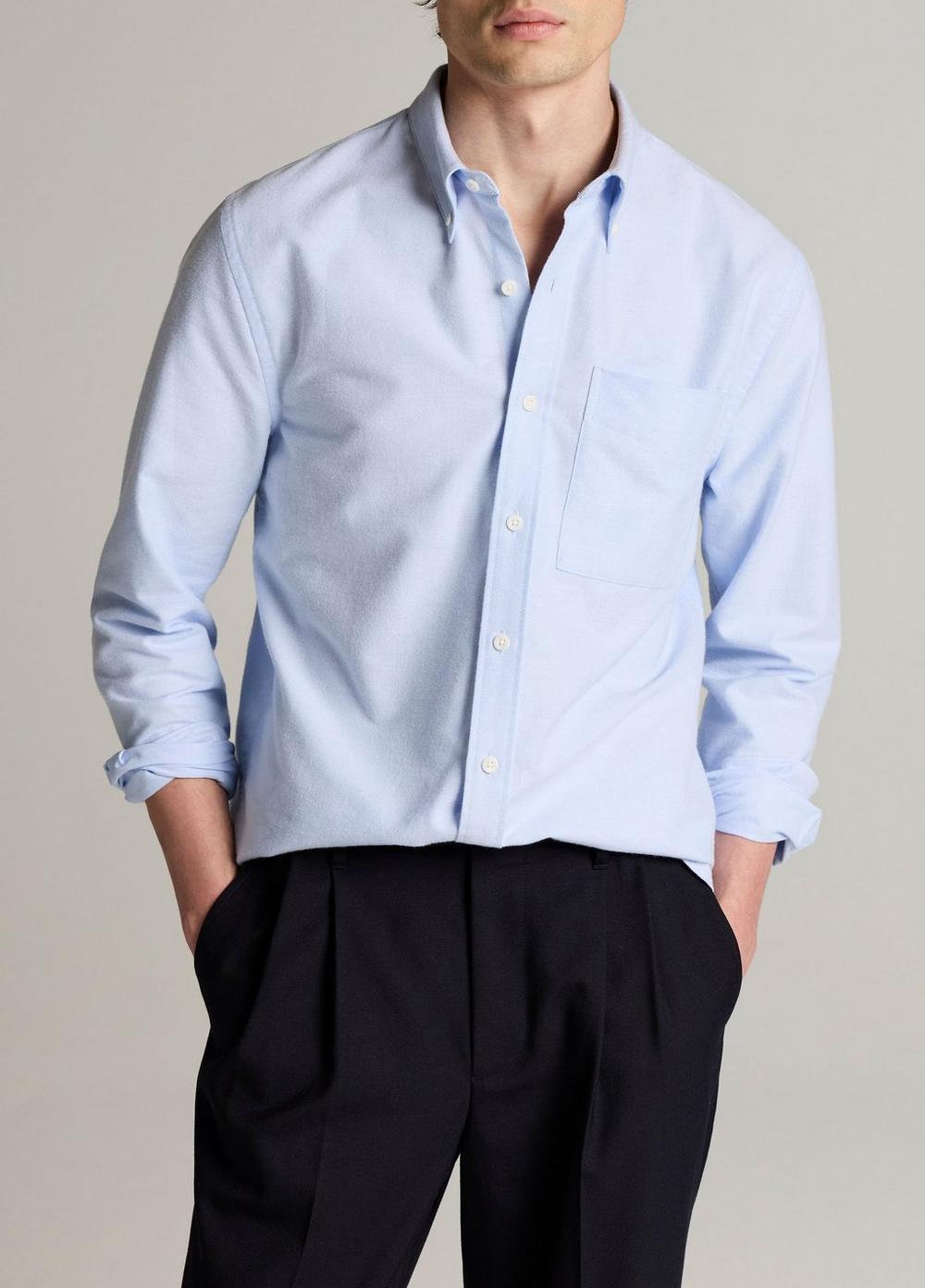 Vince Cotton Oxford Button-Down Shirt - Long Sleeve