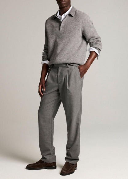 Vince Owen Athletic Twill Pleated Trouser - Trousers