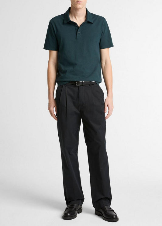 Vince Louie Relaxed Stretch-Cotton Double-Pleated Trouser - Trousers