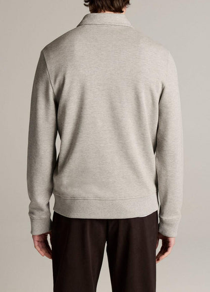 Vince Double-Knit Piqué Zip Polo Pullover - Henleys & Polos