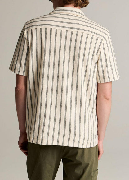 Vince Striped Cotton Terry Cabana Shirt - Short Sleeve