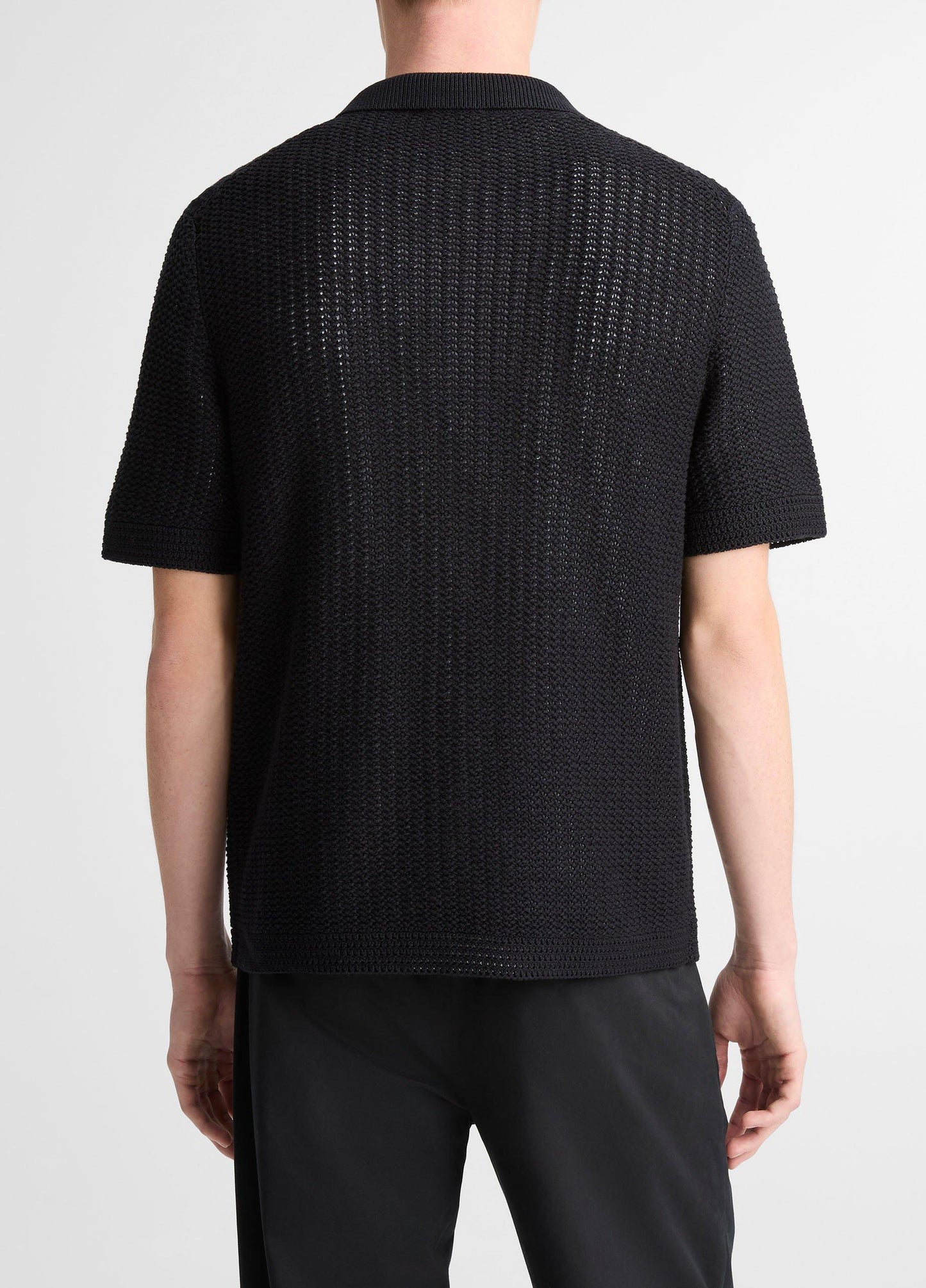 Vince Cotton Crochet Button-Front Shirt - Short Sleeve